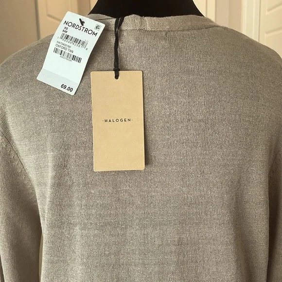 Halogen Cardigan in Oxford Tan Size XS NWT - Picture 5 of 9